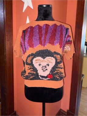 RARE Vintage Krizia Maglia knit monkey collectors top